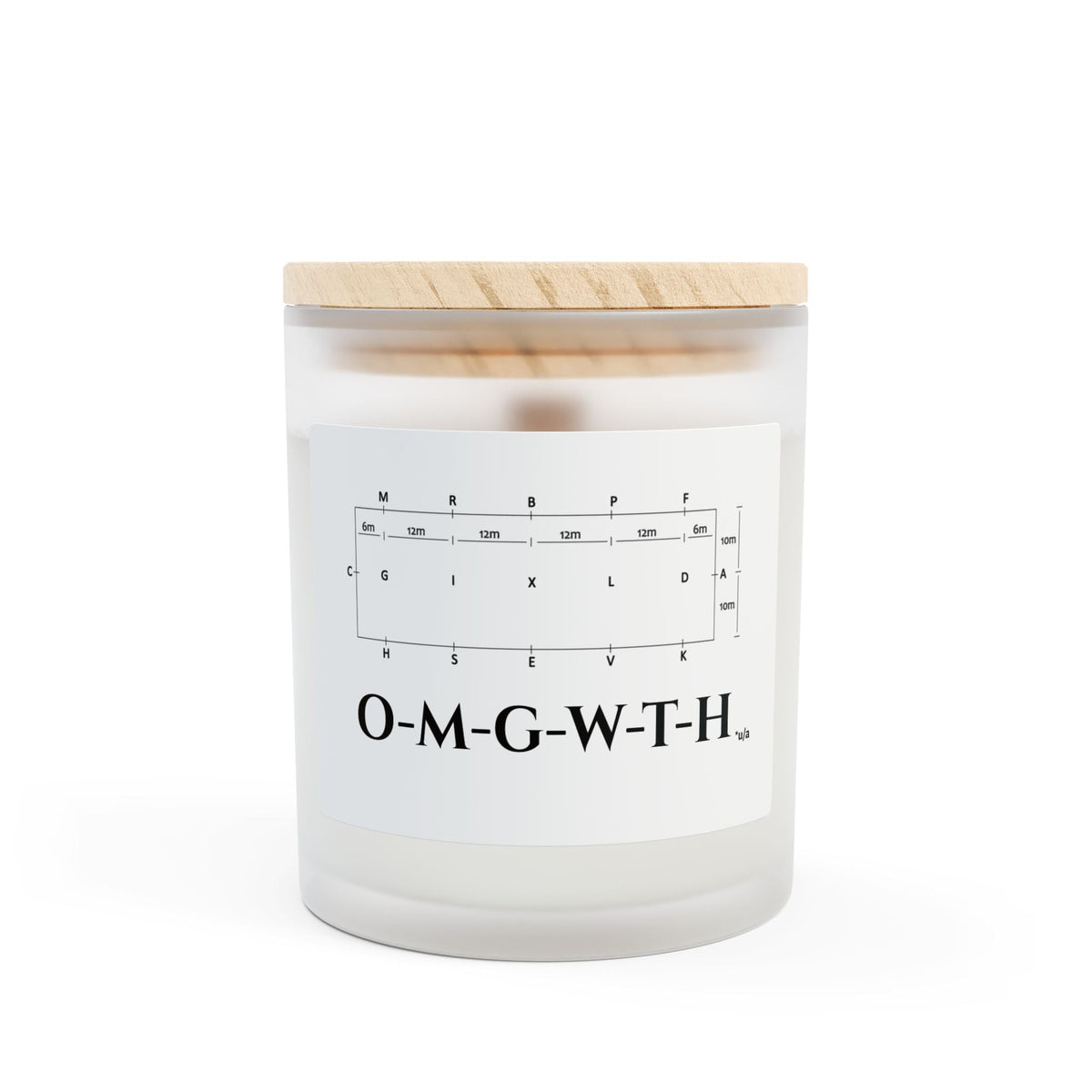 Frosted Glass Candle, 11oz - Dressage Course - OMGWTH