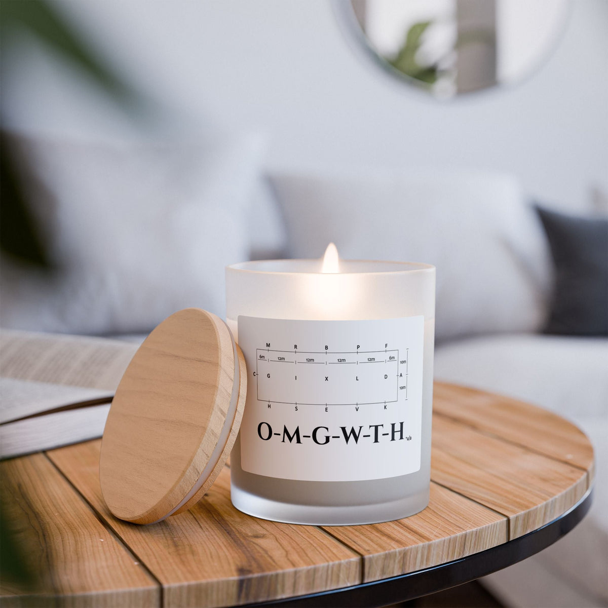 Frosted Glass Candle, 11oz - Dressage Course - OMGWTH
