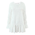 Embroidery Floral Backless Horse Hoof Sleeve Dress