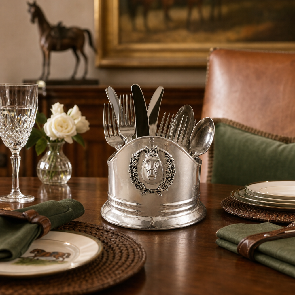 Horse Head Silverware Caddy