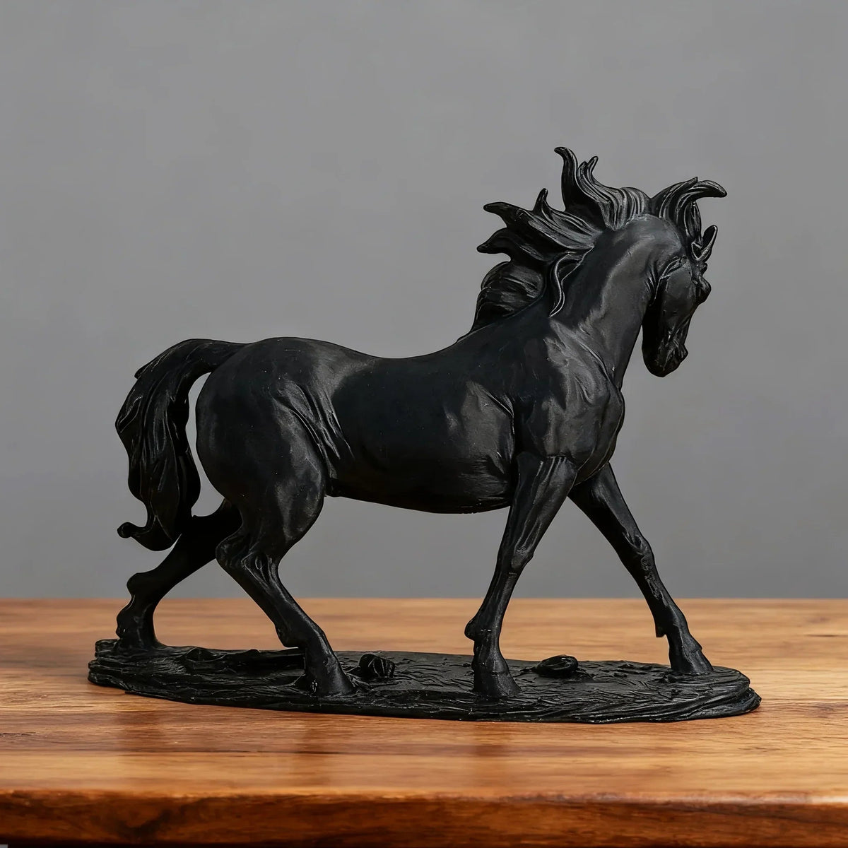 1pc Elegant Walking Horse Statue | Abstract Resin Decor for Living Room, Office Desk, and Wine Cabinet - Ideal Gift for Equestrian Enthusiasts, New Year Gift