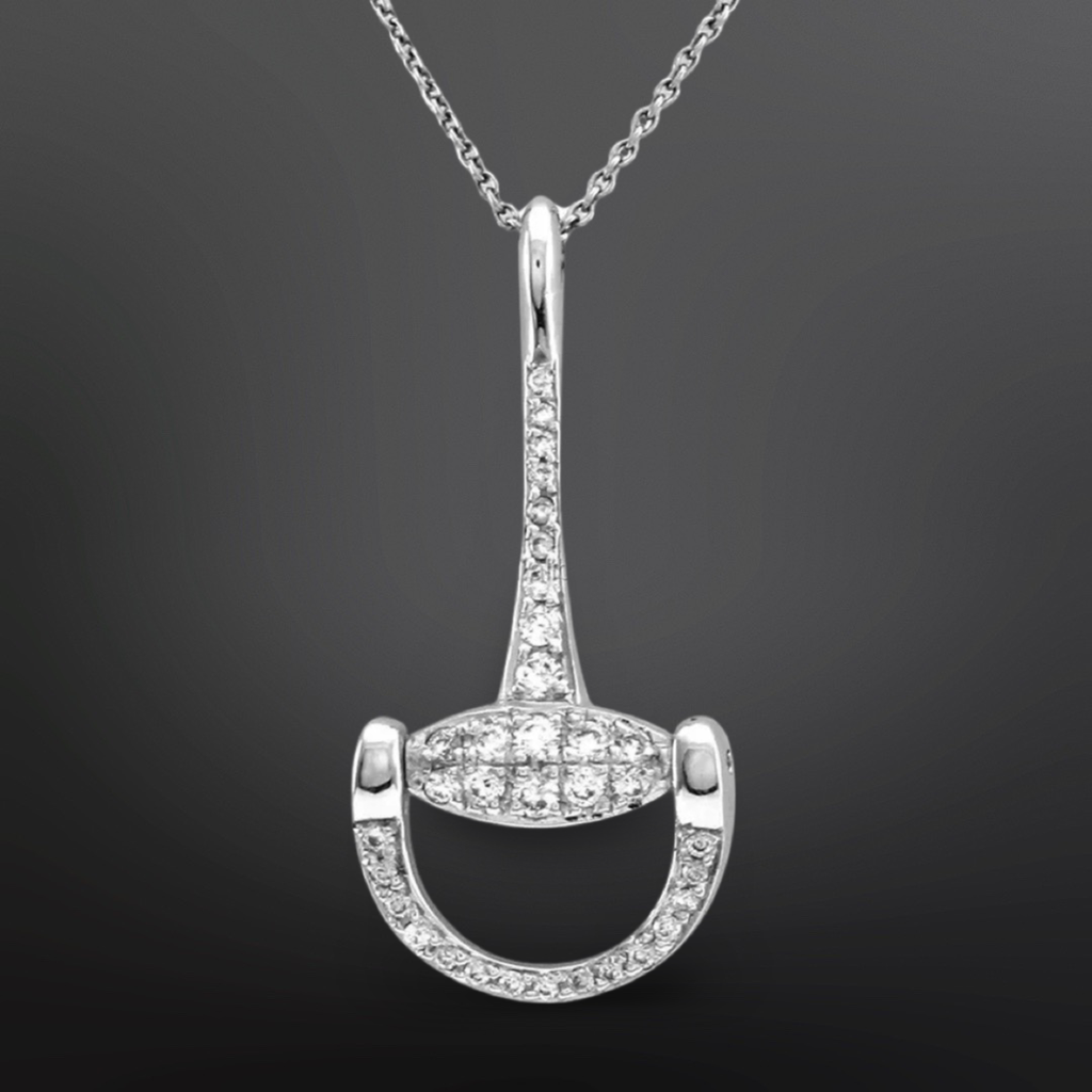 Sterling Silver Bling English Snaffle Bit Chain Necklace