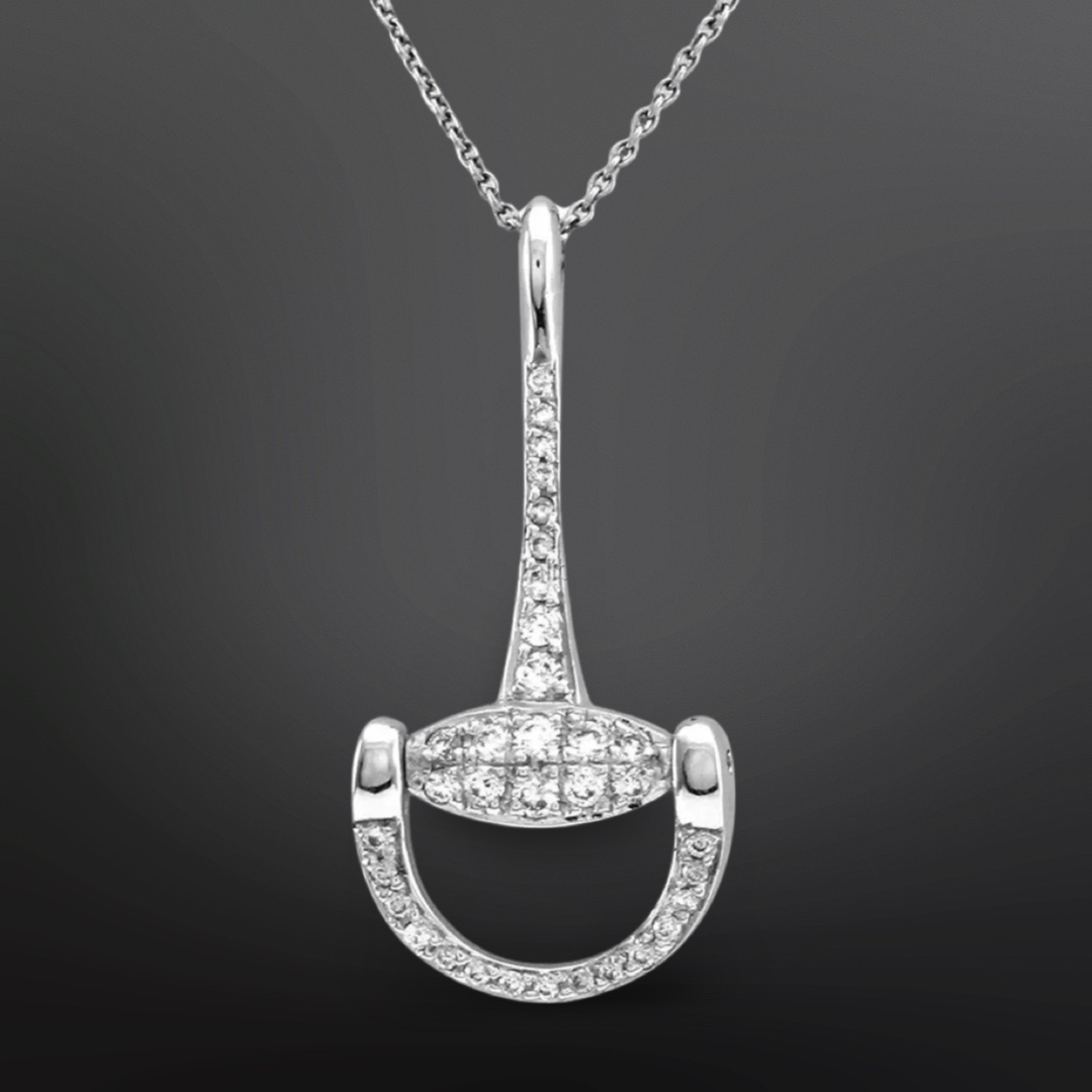 Sterling Silver Bling English Snaffle Bit Chain Necklace