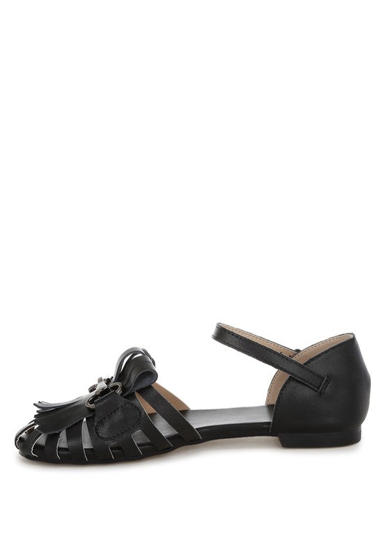Ramita Horsebit Fringe Flat Sandals