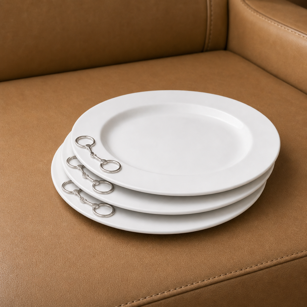 Equestrian Bit Melamine Lunch Plates - Set of 4