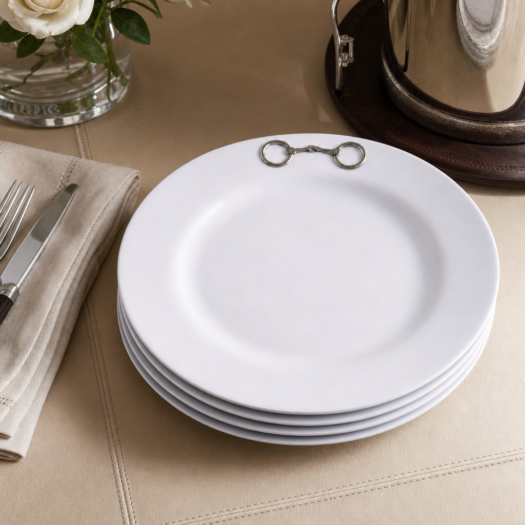 Equestrian Bit Melamine Lunch Plates - Set of 4