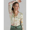 Dapplebay Vintage Floral 1/4 Zip LS Riding Top