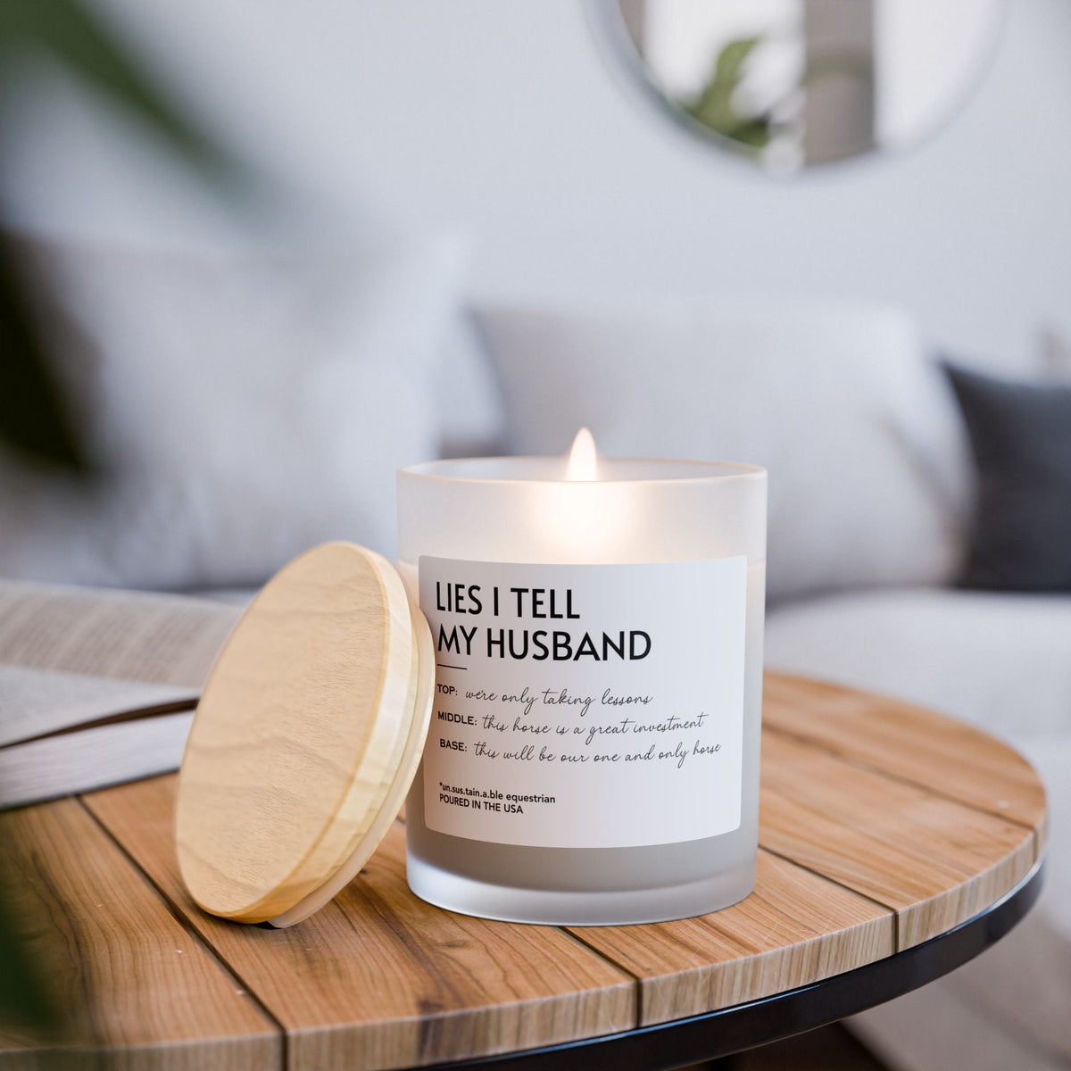 Frosted Glass Candle, 11oz - Lies