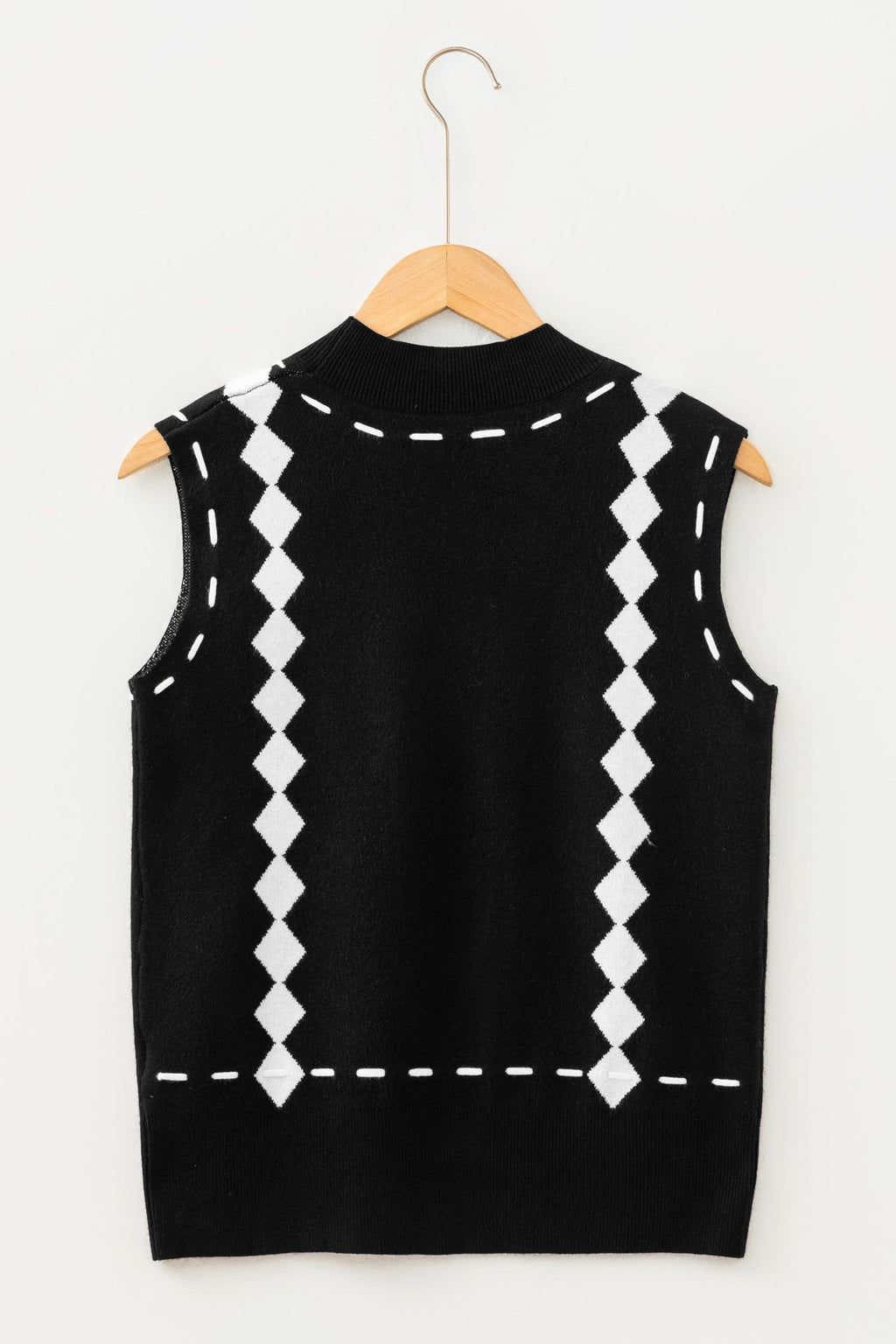 Western Horse Geometric Mock Neck Knit Top