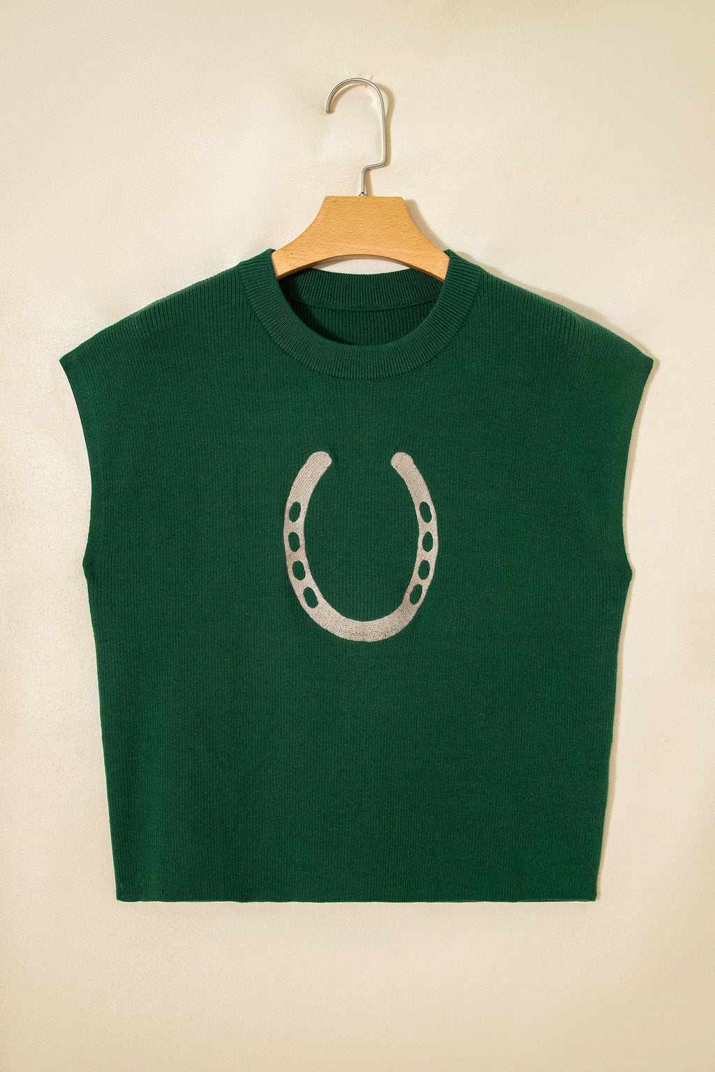Western Horseshoe Graphic Short Sleeve Sweater