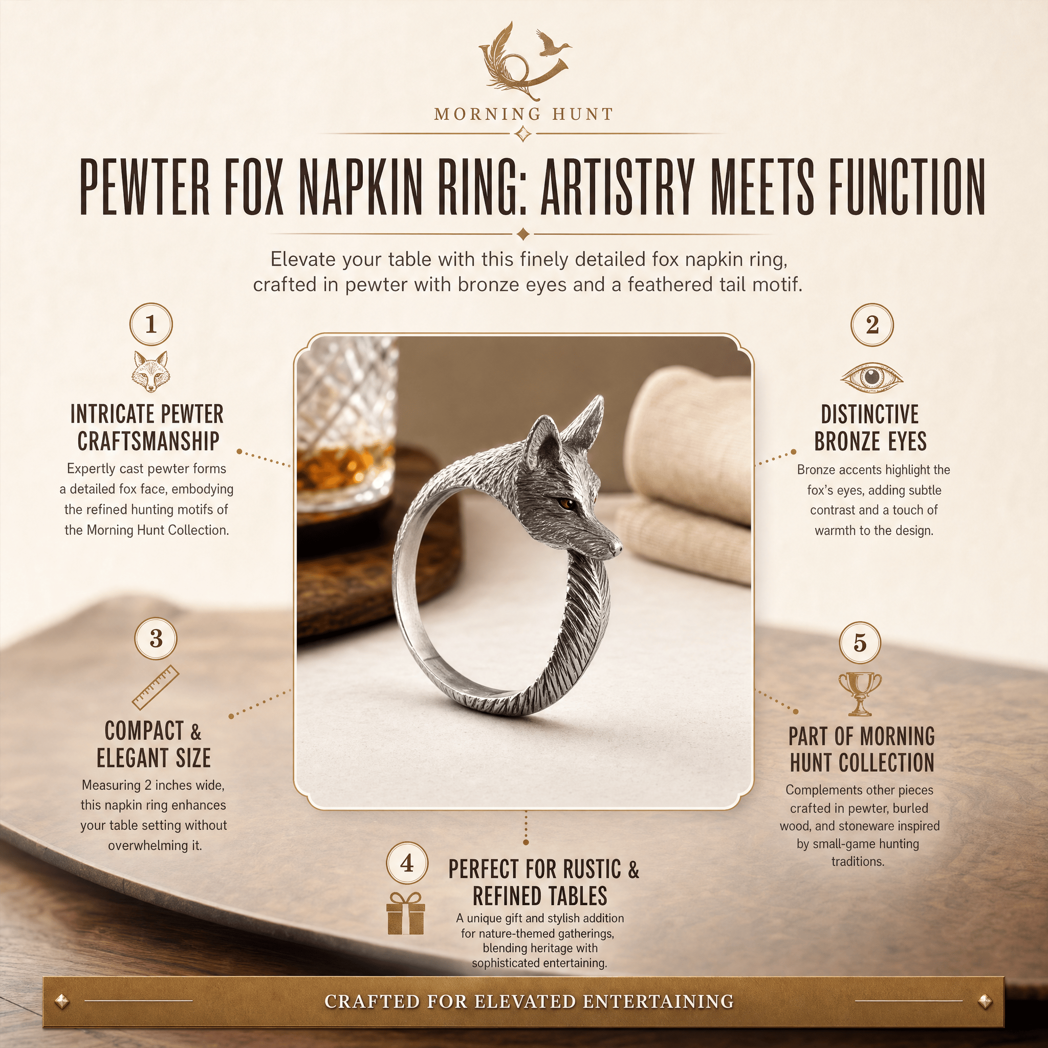 Pewter Fox Napkin Ring