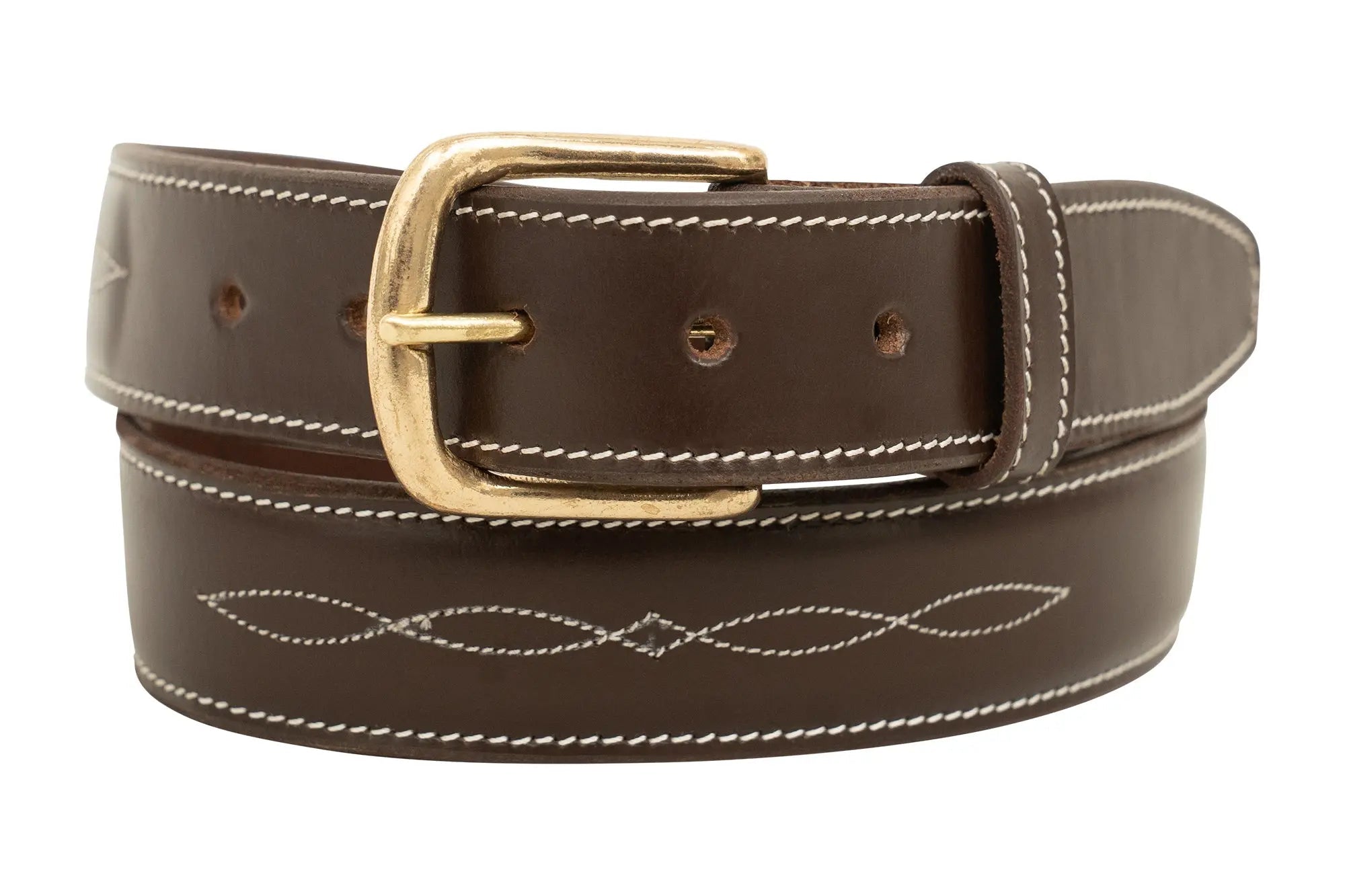 Fancy Stitched Ladies  1.5" Inch wide belt, Brown