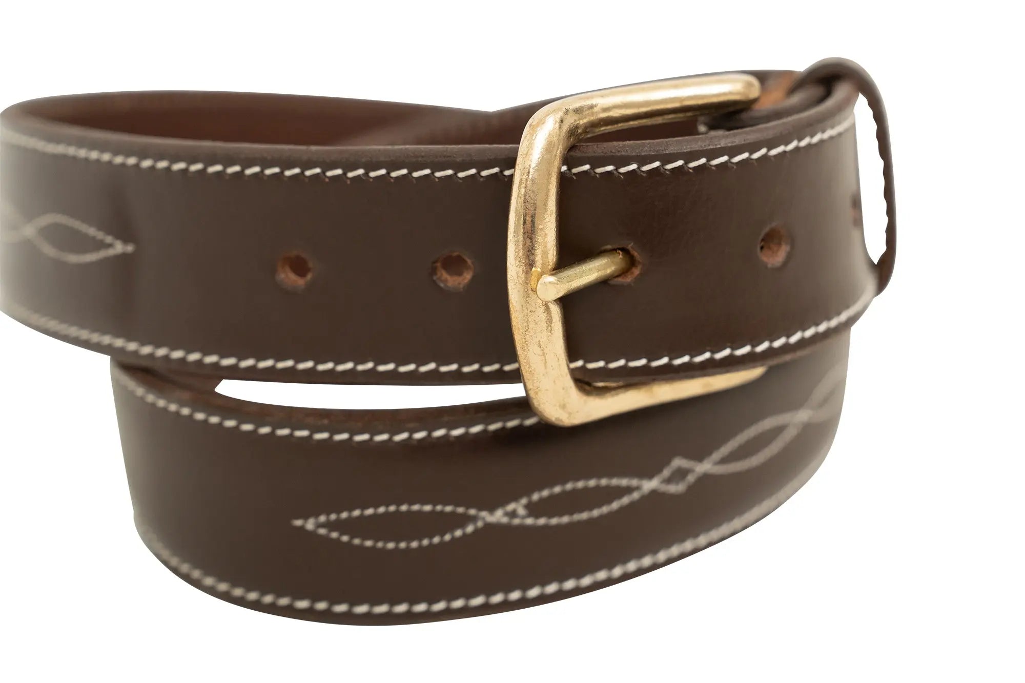 Fancy Stitched Ladies  1.5" Inch wide belt, Brown