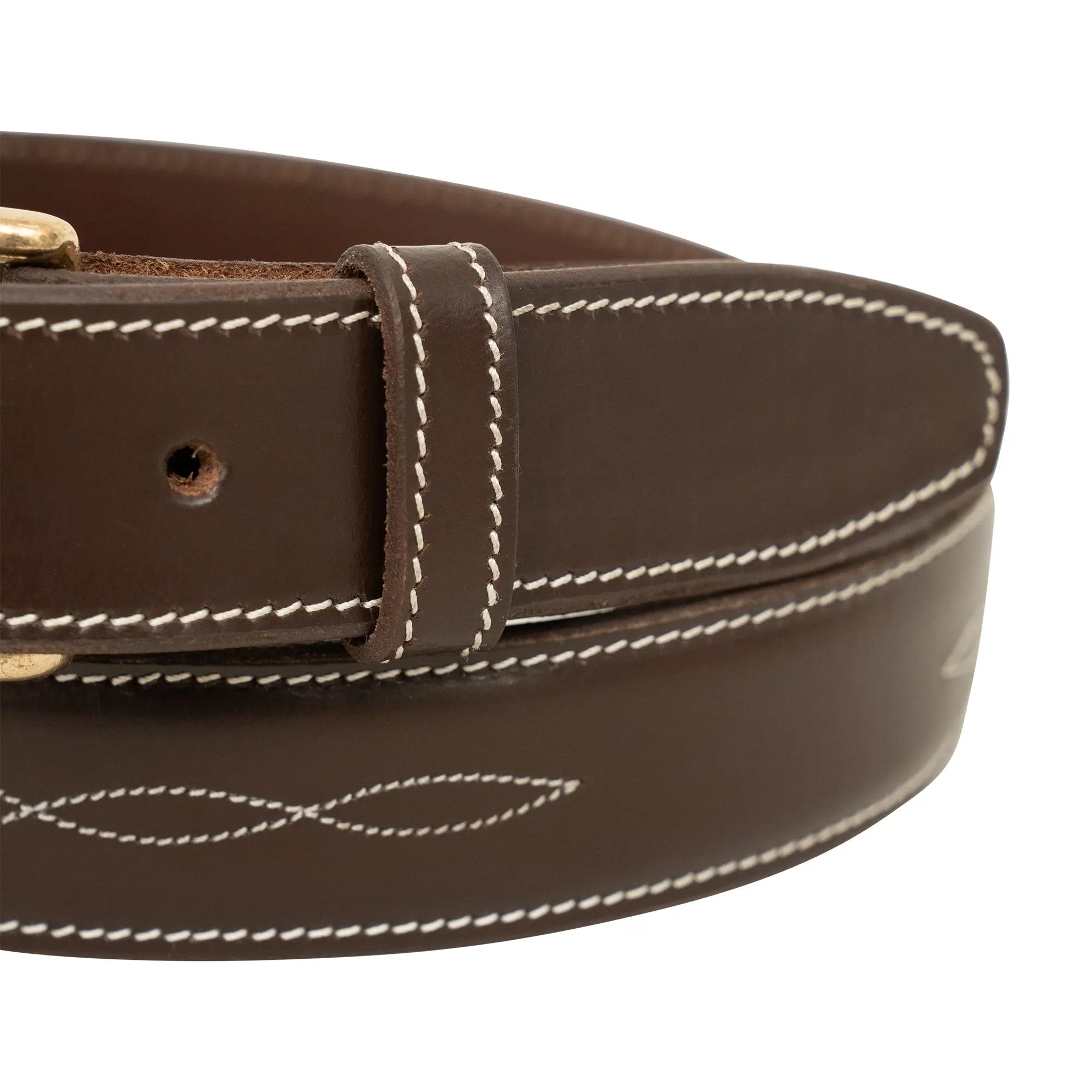 Fancy Stitched Ladies  1.5" Inch wide belt, Brown