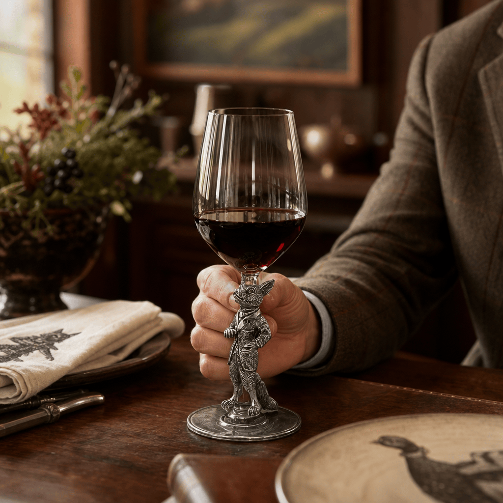 Hunting Dressed Fox Wine Glass