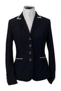 Grand Prix Saltare Premio 4 Button Riding Show Coat, Navy with Grey