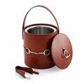 Premium Genuine Leather Bit Lidded Ice Bucket