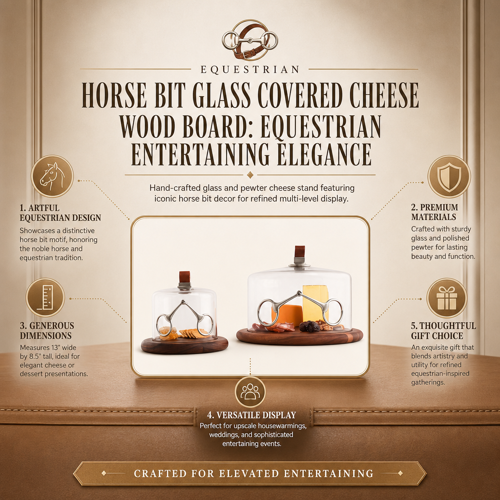 Horse Bit Glass Covered Cheese Wood Board