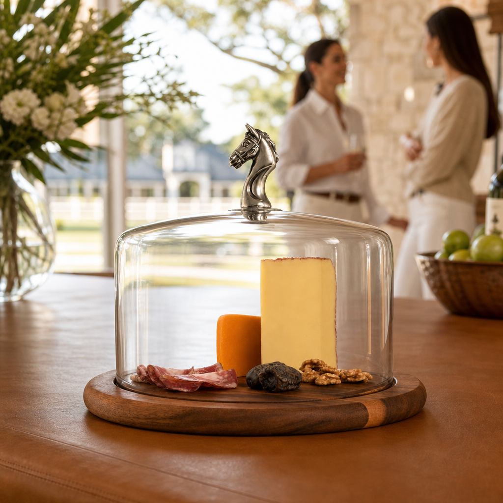 Horse Glass Covered Cheese Wood Board