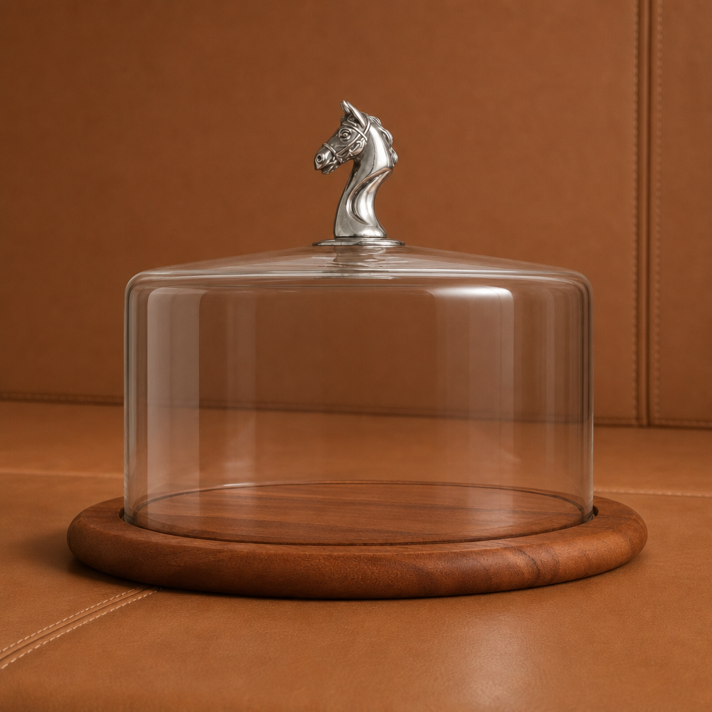 Horse Glass Covered Cheese Wood Board