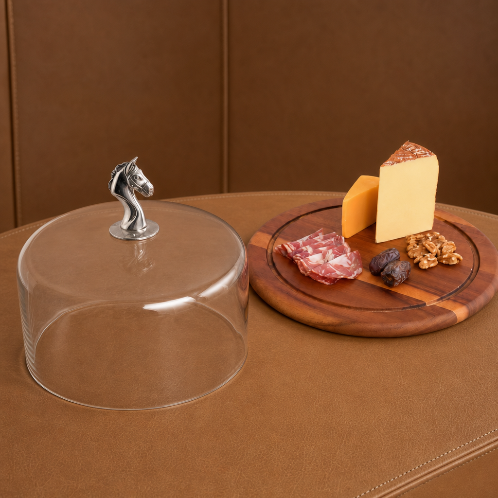 Horse Glass Covered Cheese Wood Board