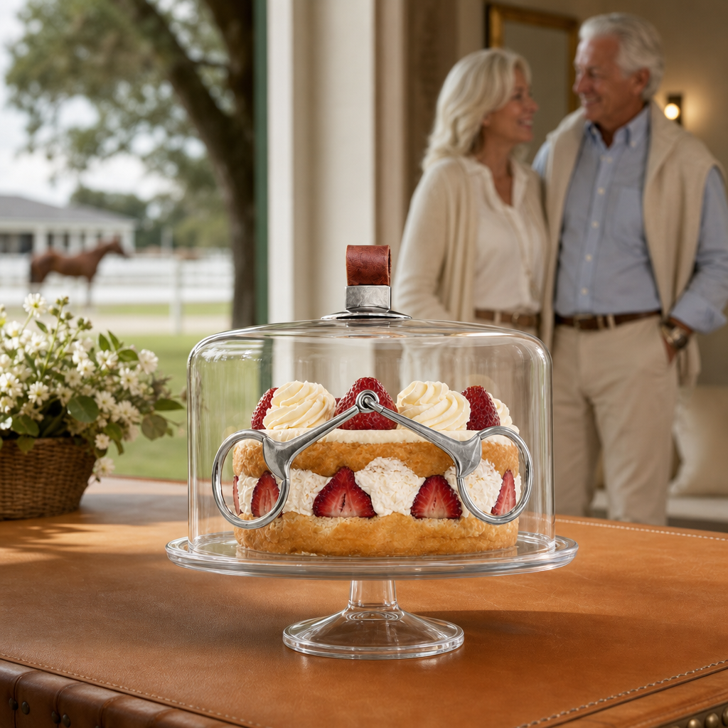 Horse Bit Glass Covered Cake / Dessert Stand