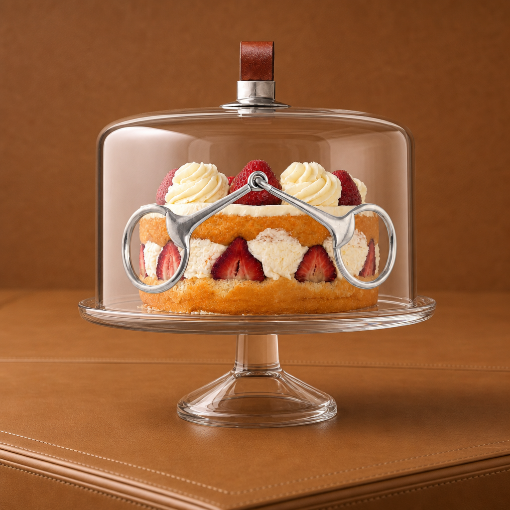 Horse Bit Glass Covered Cake / Dessert Stand