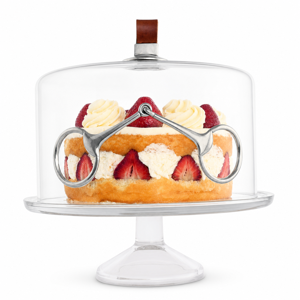 Horse Bit Glass Covered Cake / Dessert Stand
