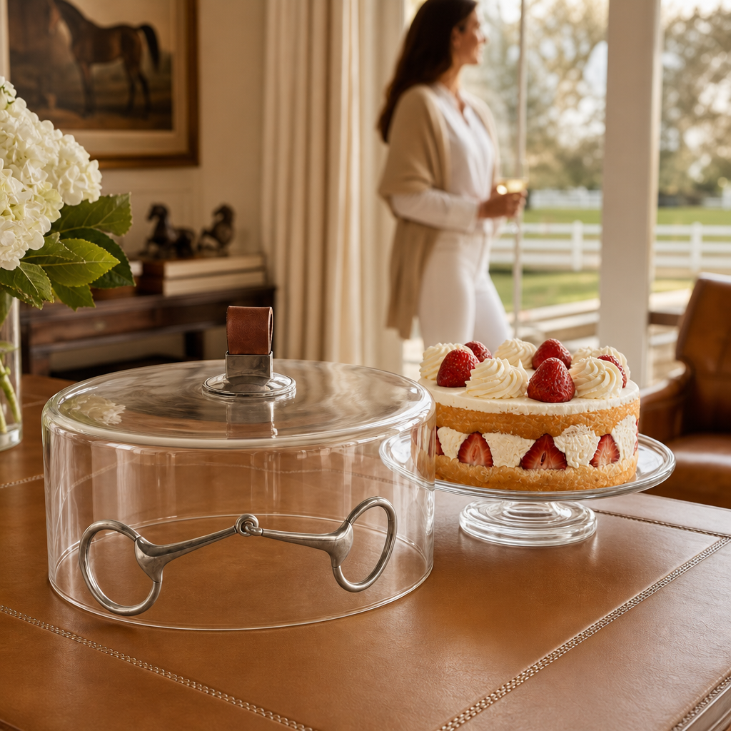 Horse Bit Glass Covered Cake / Dessert Stand
