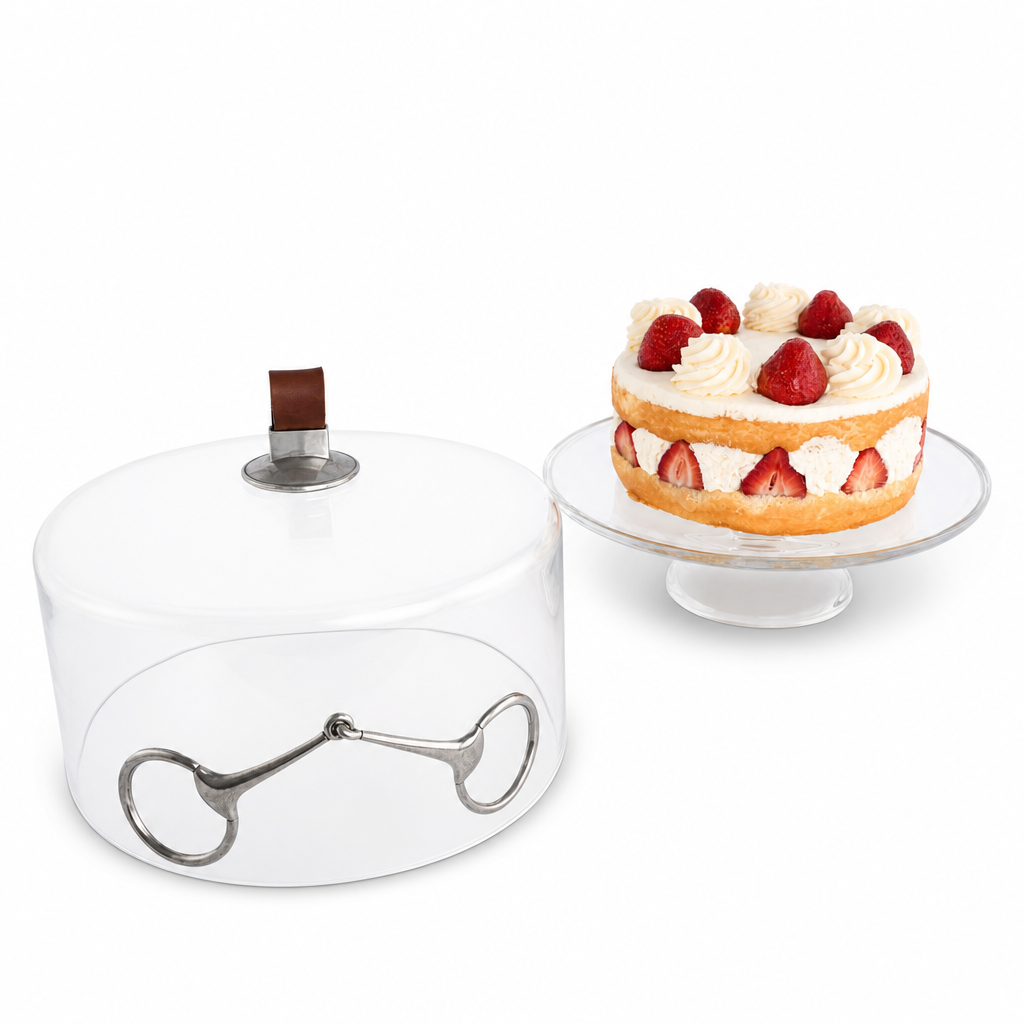 Horse Bit Glass Covered Cake / Dessert Stand