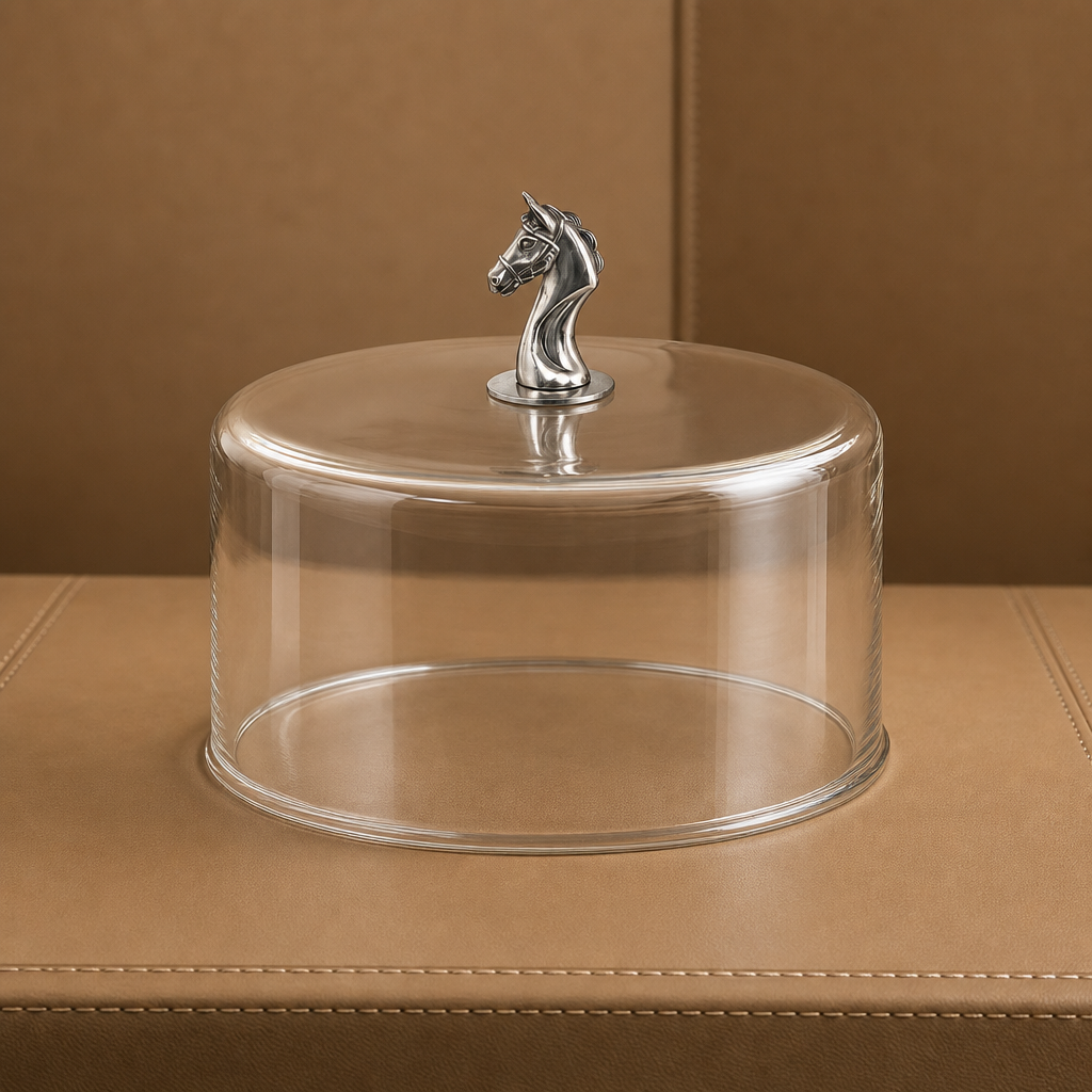Horse Glass Covered Cake / Dessert Stand