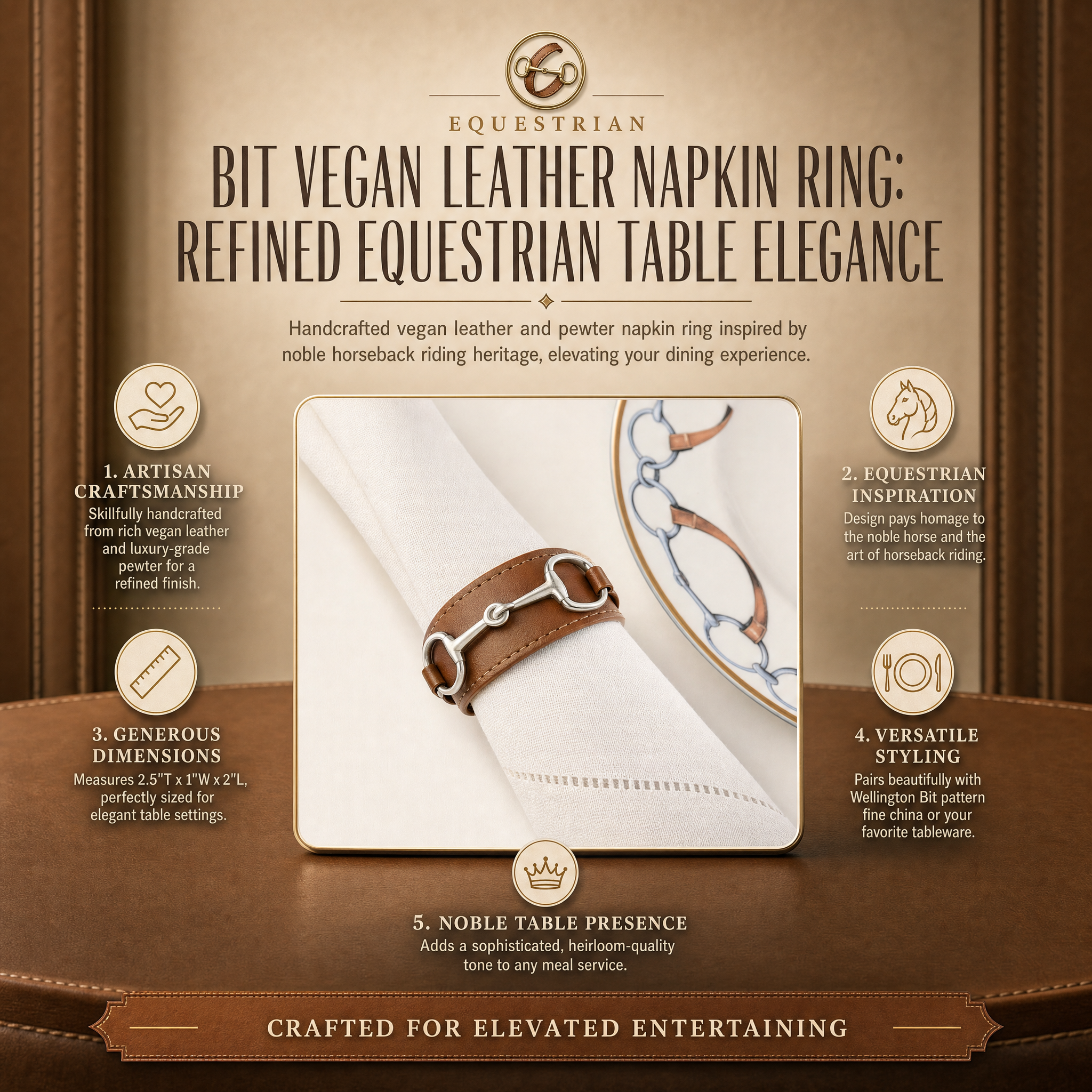 Bit Vegan Leather Napkin Ring