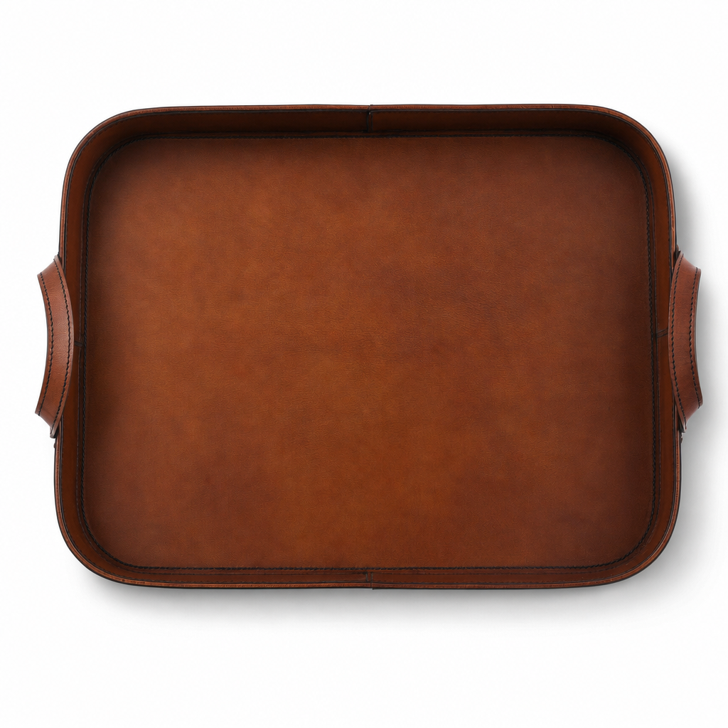 Premium Genuine Leather Bit Serving Tray – Perfect for Entertaining
