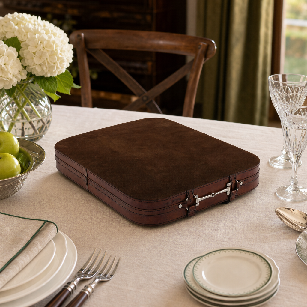 Premium Genuine Leather Bit Serving Tray – Perfect for Entertaining