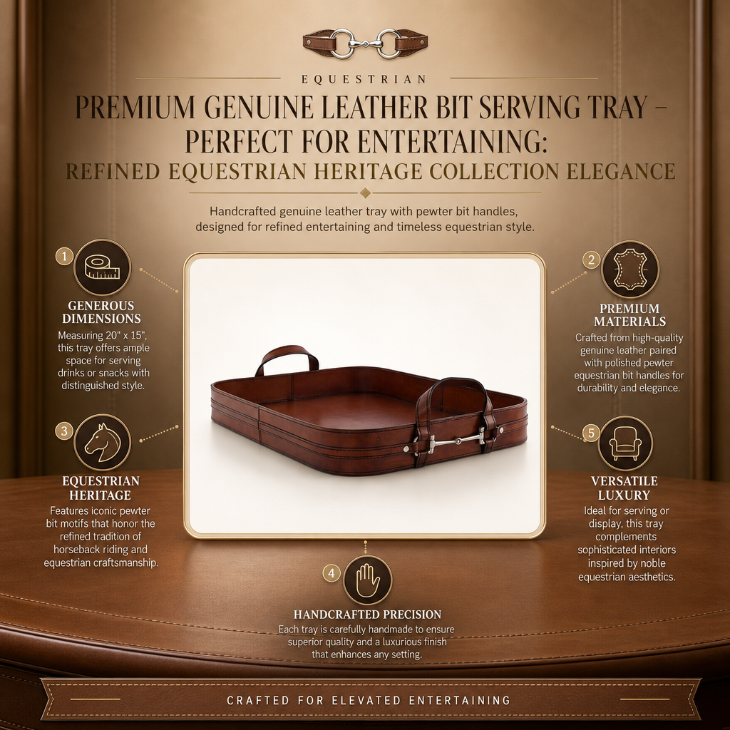 Premium Genuine Leather Bit Serving Tray – Perfect for Entertaining
