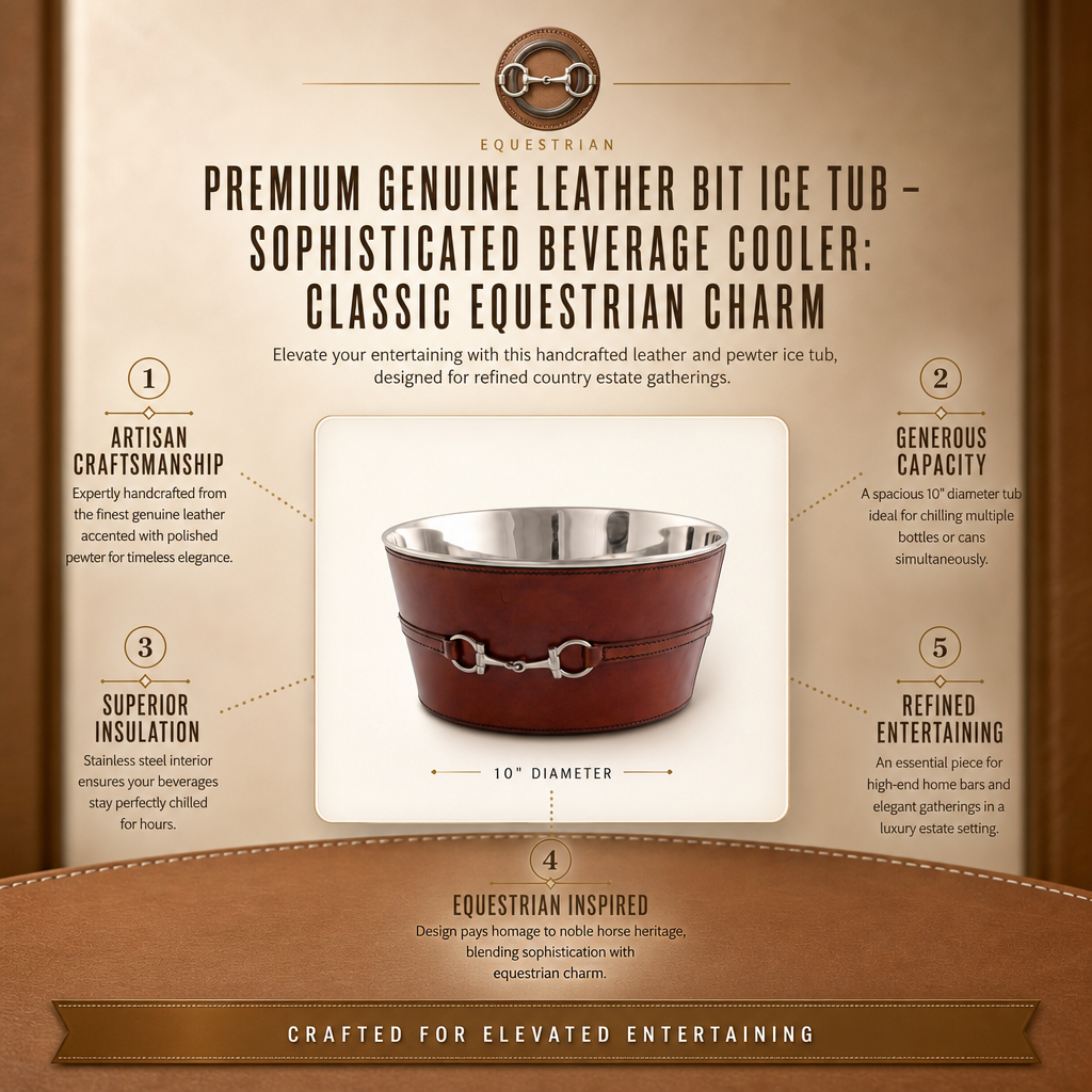 Premium Genuine Leather Bit Ice Tub – Sophisticated Beverage Cooler