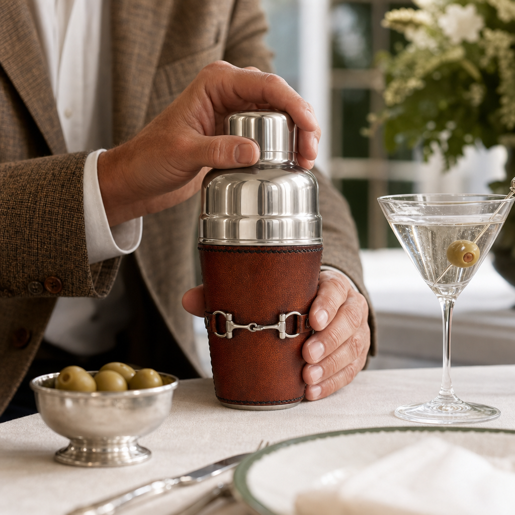Premium Genuine Leather Equestrian Bit Cocktail Shaker