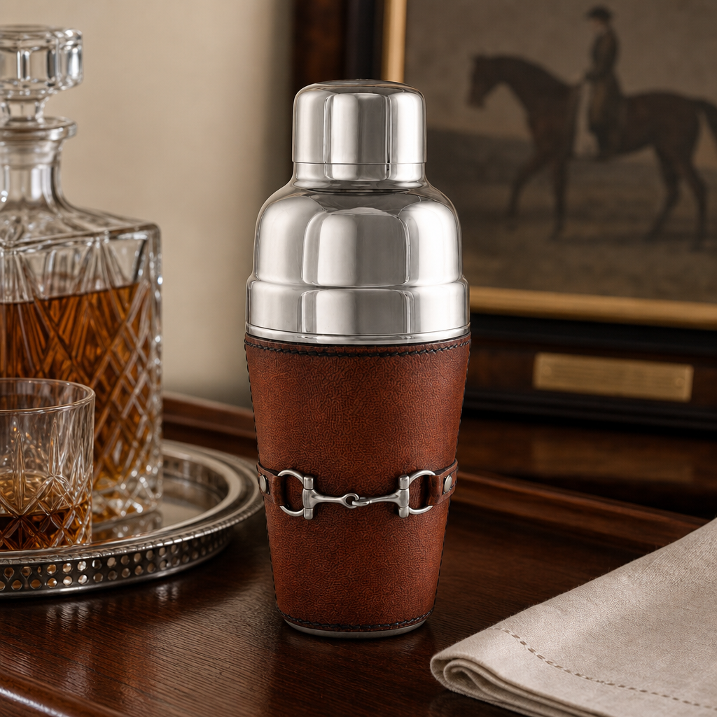 Premium Genuine Leather Equestrian Bit Cocktail Shaker
