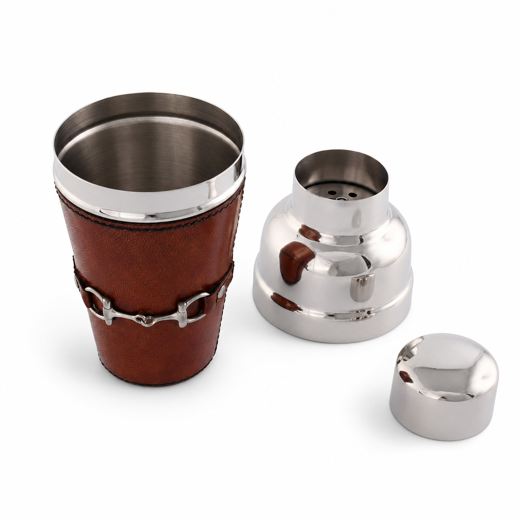 Premium Genuine Leather Equestrian Bit Cocktail Shaker