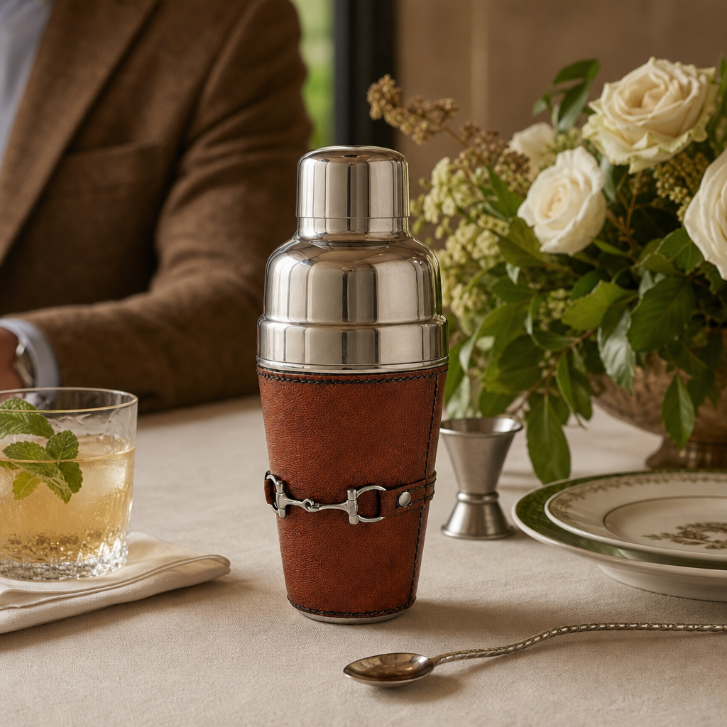 Premium Genuine Leather Equestrian Bit Cocktail Shaker