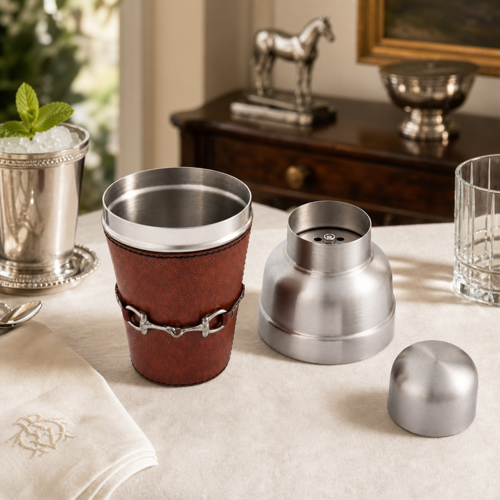 Premium Genuine Leather Equestrian Bit Cocktail Shaker