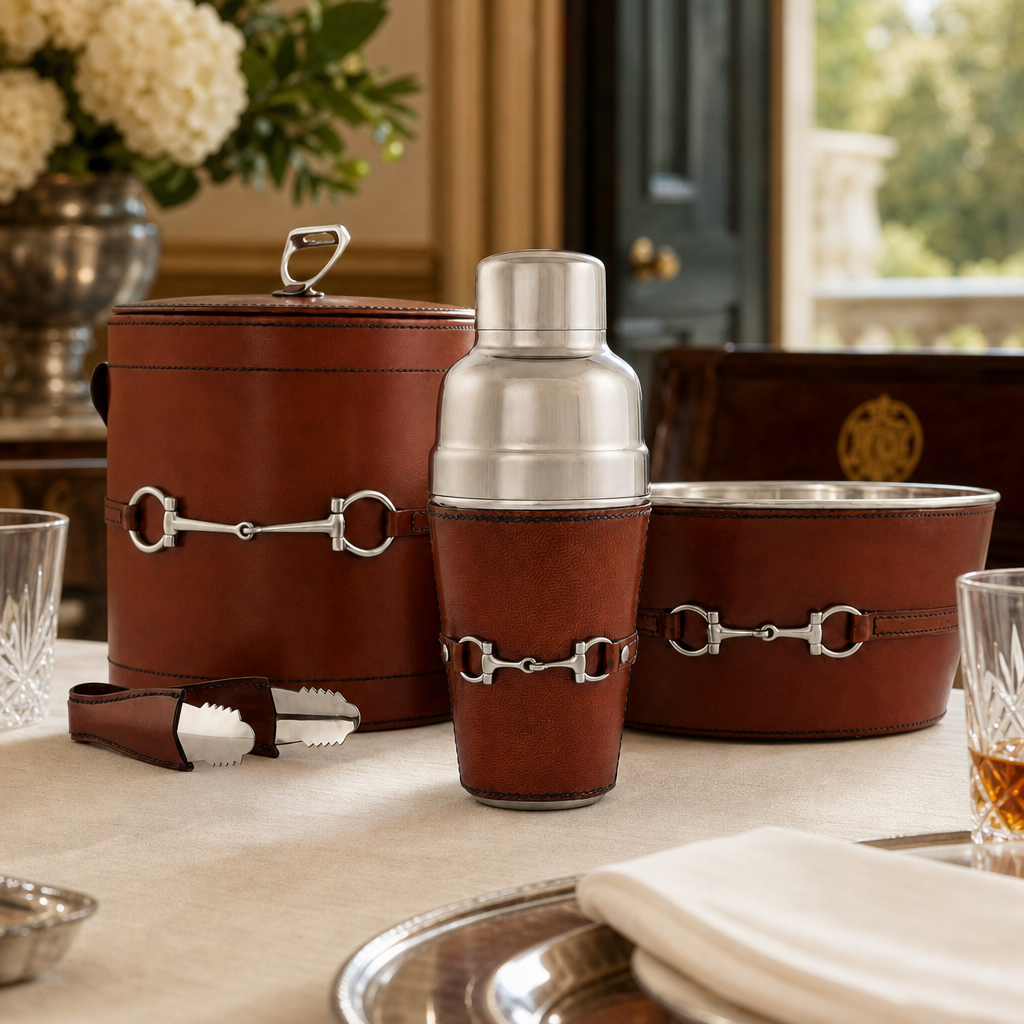 Premium Genuine Leather Equestrian Bit Cocktail Shaker