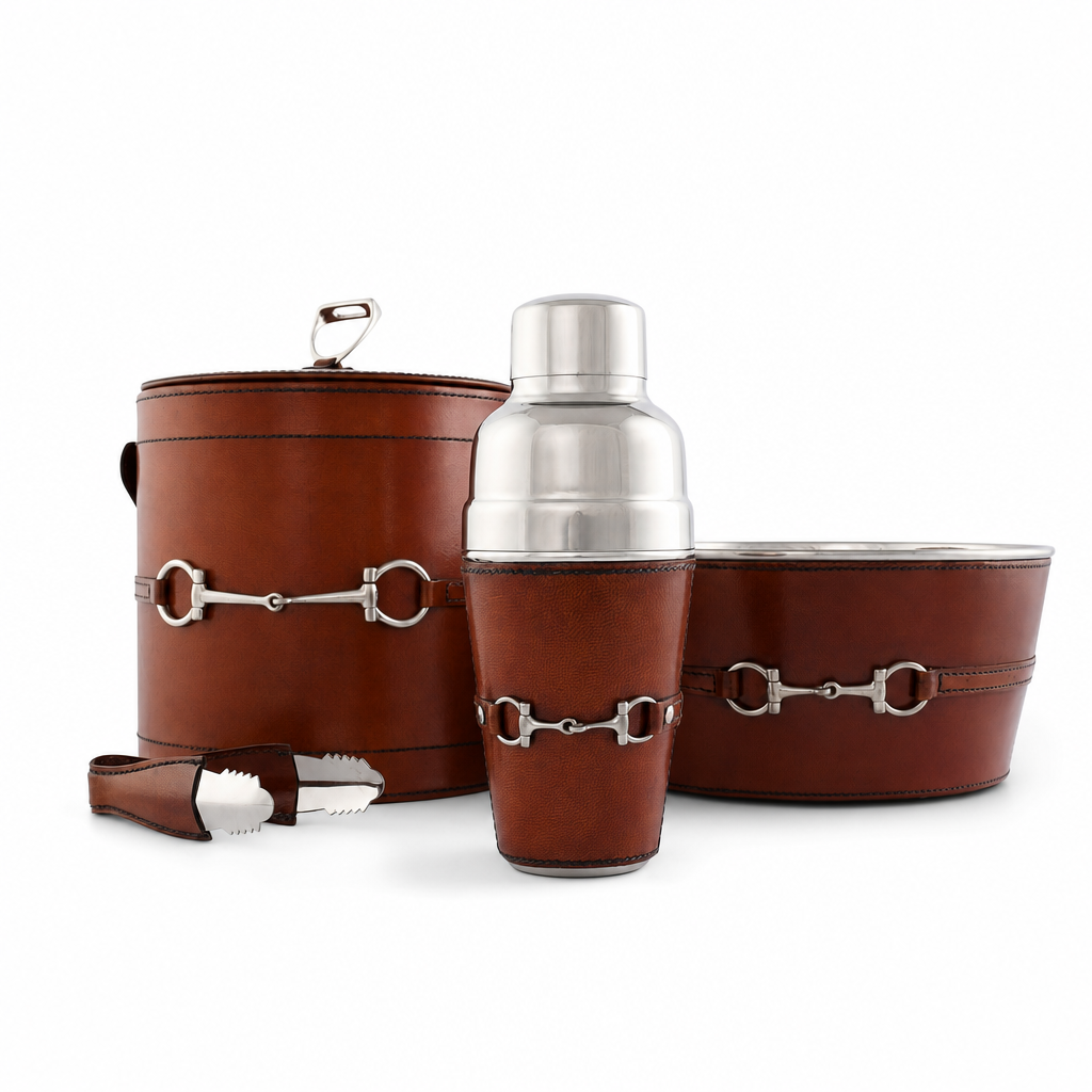 Premium Genuine Leather Equestrian Bit Cocktail Shaker