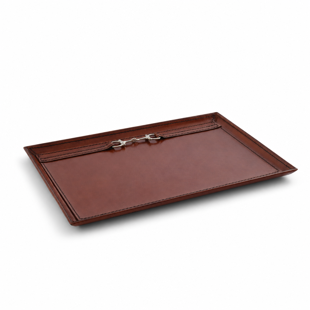 Premium Genuine Leather Equestrian Bit Catchall Tray
