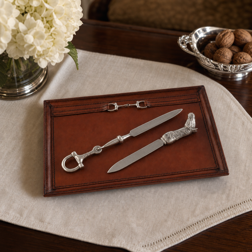 Premium Genuine Leather Equestrian Bit Catchall Tray