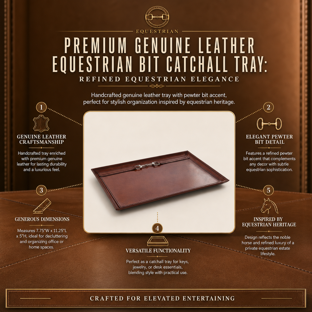 Premium Genuine Leather Equestrian Bit Catchall Tray