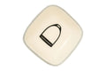 Small Square White Bowl with Stirrup Design