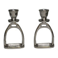 Stirrup Candle Stick Holders, Silver set of 2