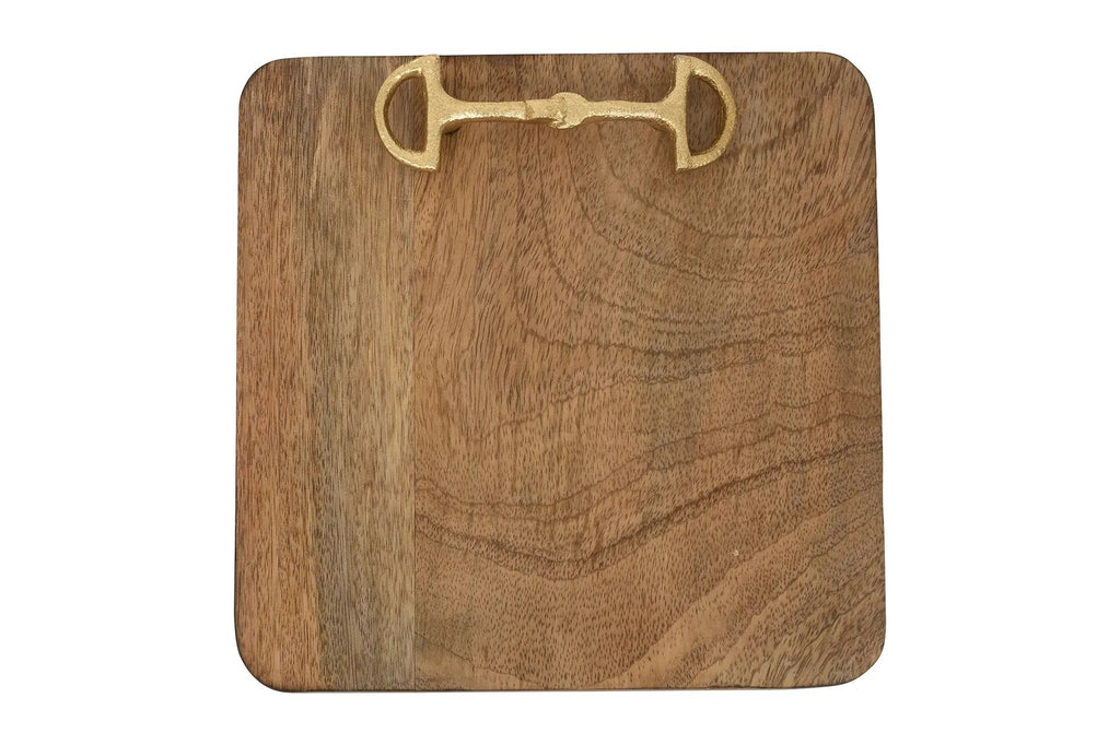Wooden Square Tray with Gold Bit