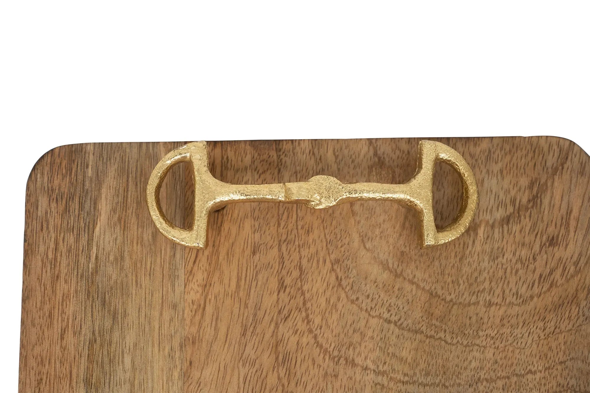 Wooden Square Tray with Gold Bit